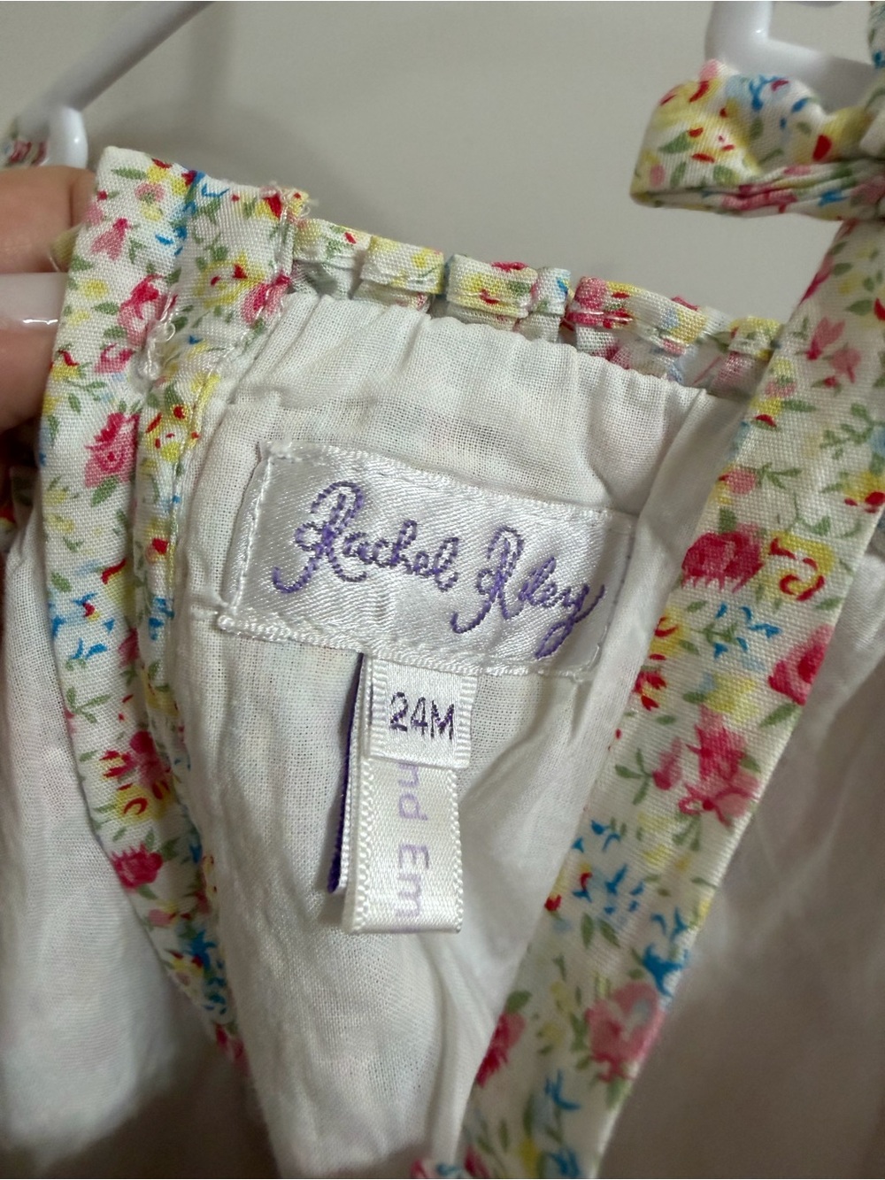 Rachel Riley Cream Floral romper - Picture 3 of 6
